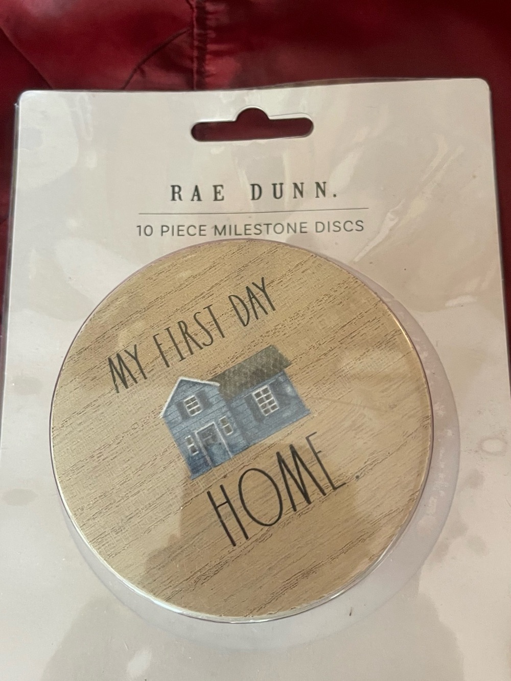 Rae Dunn 'My First Day Home' Wooden Milestone Holiday Disc set